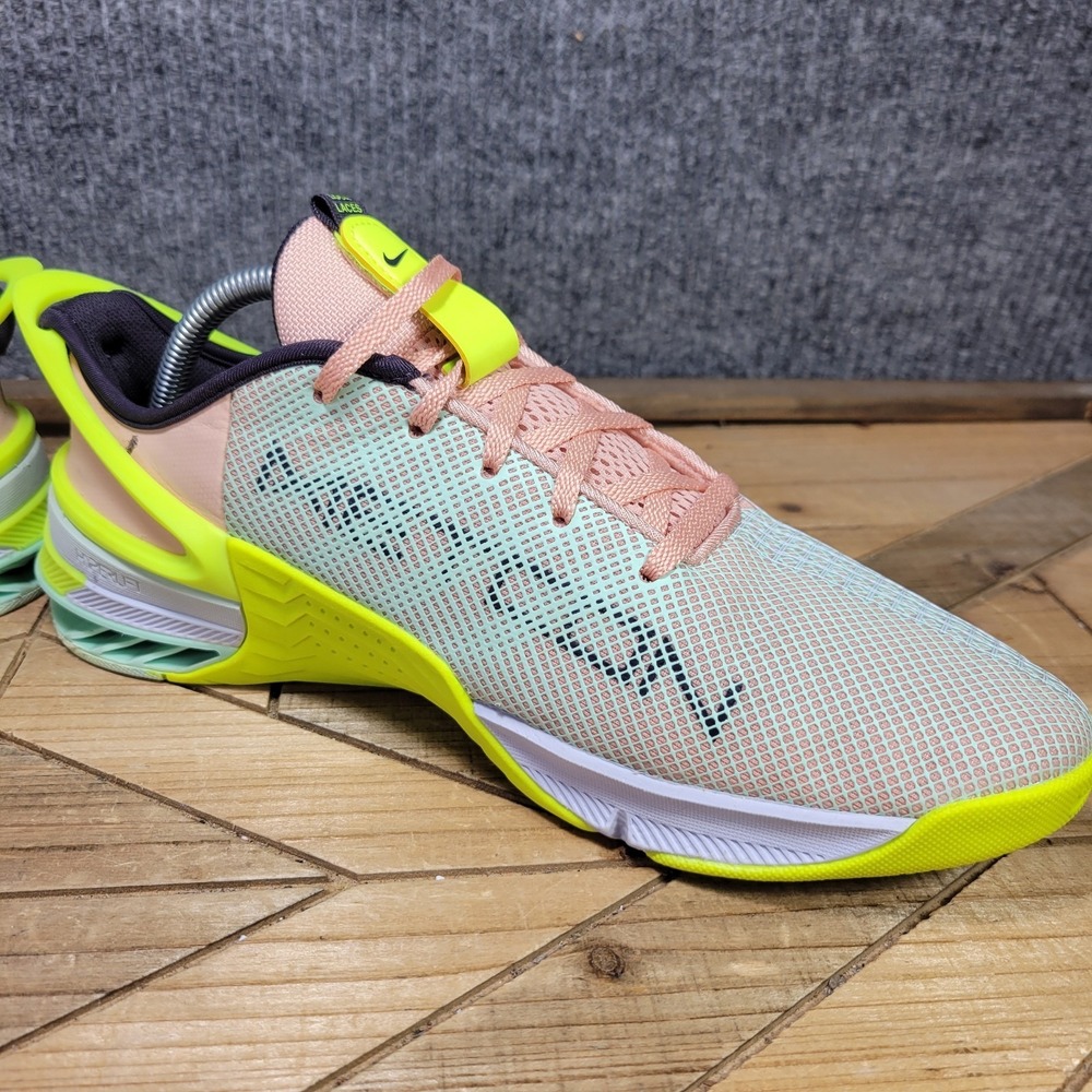 Nike Metcon 8 Flyease Womens 10.5 Training Shoes Arctic Orange Volt Pink Yellow - Picture 5 of 13